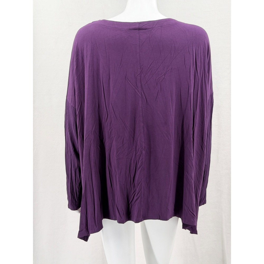 J Jill Top Women 2X Purple Wearever Collection Long Sleeve Stretch Travel Staple - Picture 5 of 10